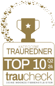 Auszeichnung Top 10 Trauredner von traucheck